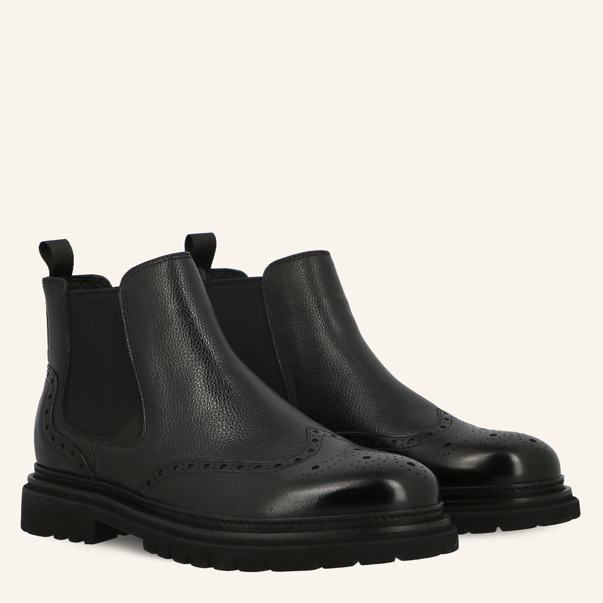 Stivaletto Chelsea Brogue Zigor in Pelle Black | Solo Soprani