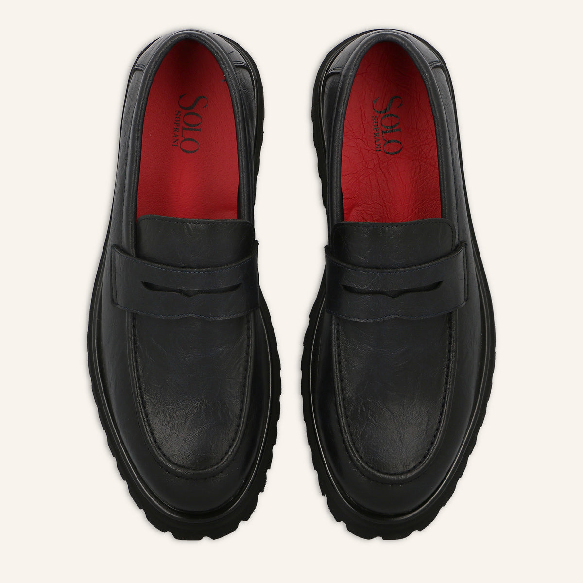 Mocassino College Bond in Pelle Blu Scuro | Solo Soprani
