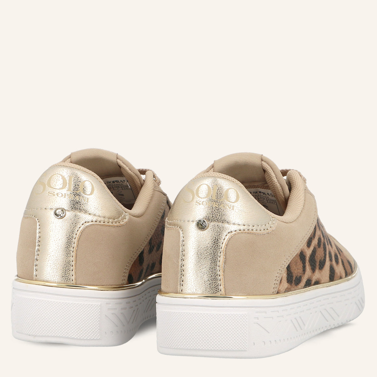 Sneakers Brigitte Cappuccino con Inserto Animalier | Solo Soprani
