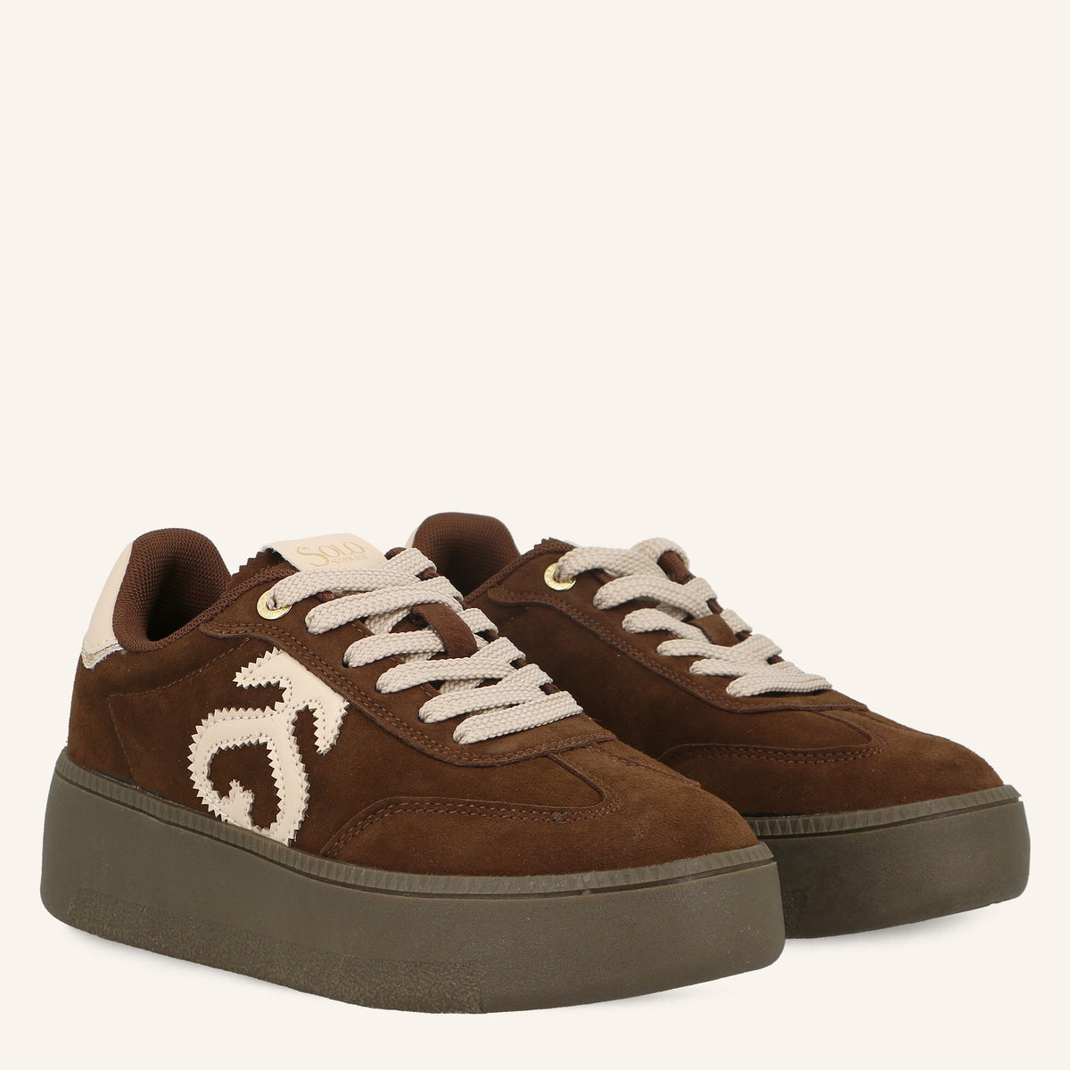 Sneakers Platform Nana in Suede Chocolate | Solo Soprani