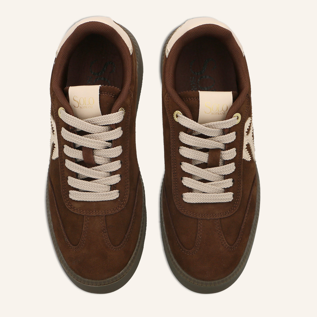 Sneakers Platform Nana in Suede Chocolate | Solo Soprani