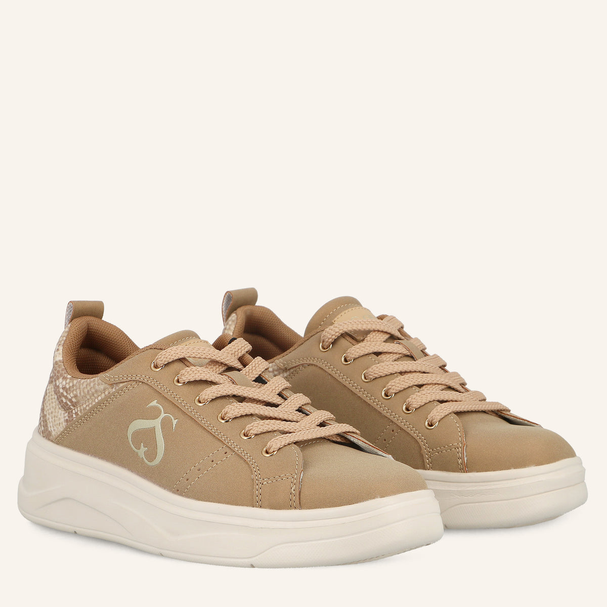 Sneakers Jimmy Cuoio con Dettaglio Pitonato | Solo Soprani