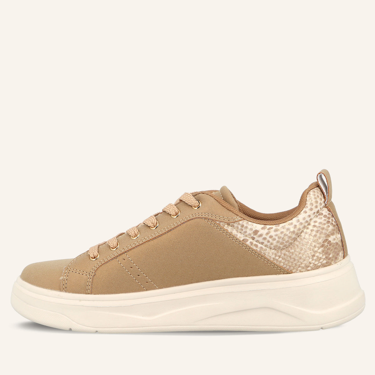 Sneakers Jimmy Cuoio con Dettaglio Pitonato | Solo Soprani